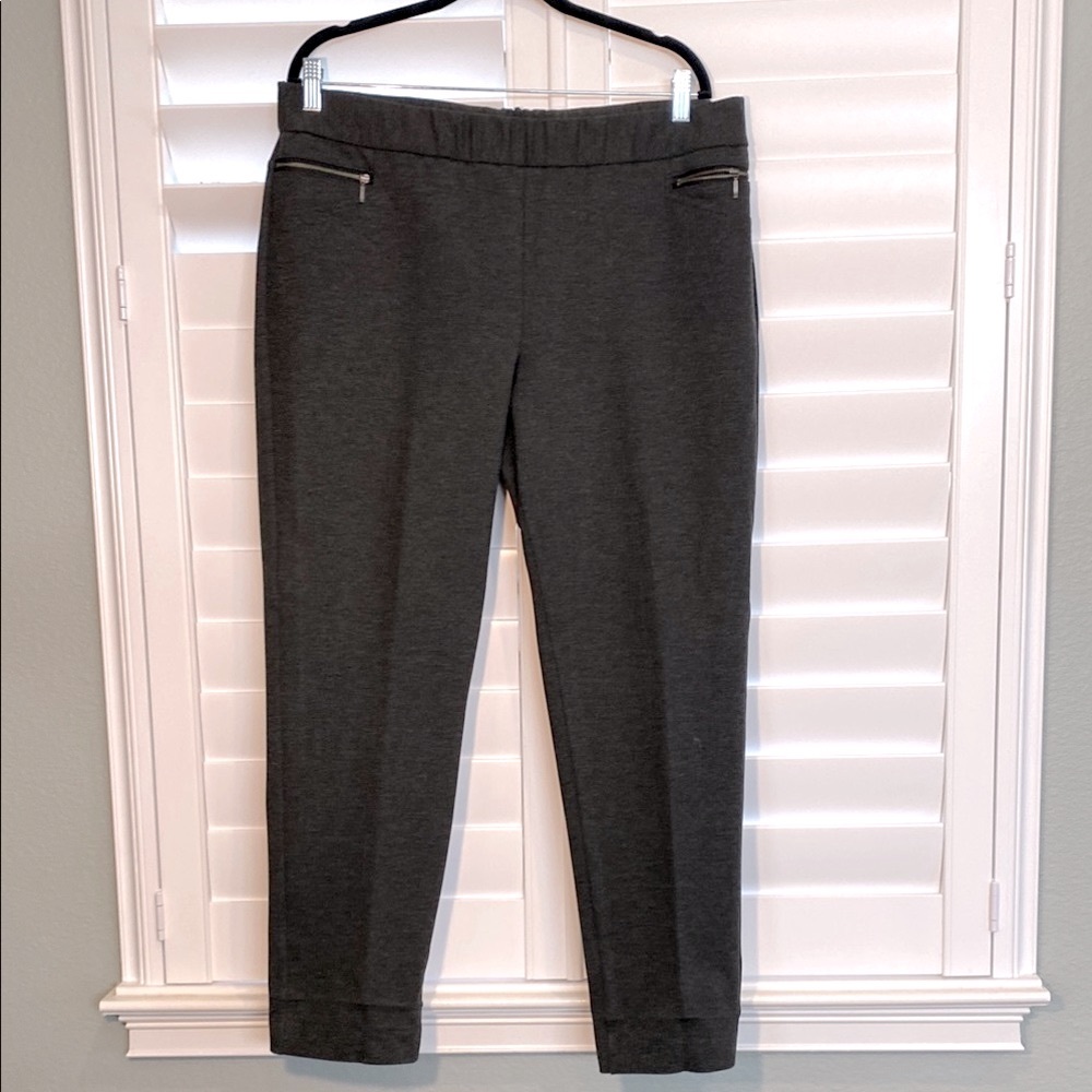 Talbots Smokey grey Slim Fit Trousers with Zipper Pockets.
